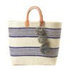 Bohemian Holiday Striped Pompom Straw Bag | ShopDecimals