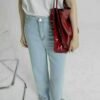 Bright Leather Fashion Red Women Bag| ShopDecimals