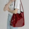 Bright Leather Fashion Red Women Bag| ShopDecimals