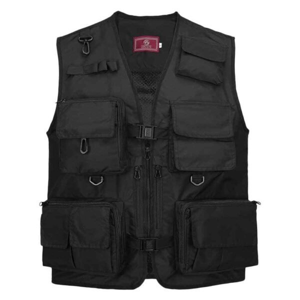 Black Vest Waistcoat Vest Men And Women With Multifunctional Tooling Style | ShopDecimals