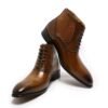 Men's Pointed Leather Boots Front Lace-up  Boots | VaquitaRepublic