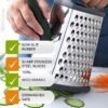 Stainless Steel Cheese Grater 9in 4 Sides, Perfect Grater For Parmesan Cheese. Vegetables, Ginger- Dishwasher Safe, Durable  Random Color | ShopDecimals