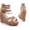 Bohemian Wedge Handmade Beaded Sandals Platform Shoes | VaquitaRepublic