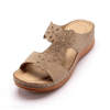 Rhinestone Casual Slope Heel Slippers | ShopDecimals