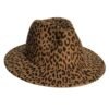 Woolen Leopard Print Top Hat With Flat Brim | VaquitaRepublic