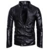 Men's Ouma Motorcycle Casual Stand Collar Leather Jacket | VaquitaRepublic