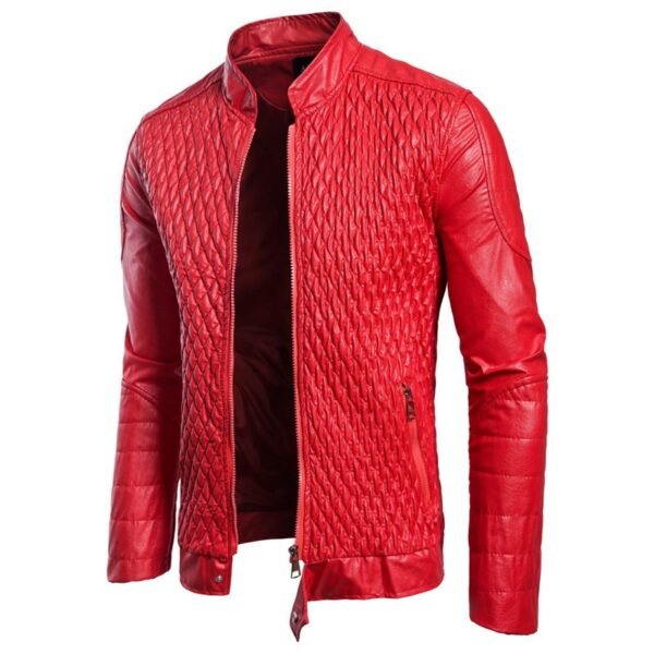 Men's Ouma Motorcycle Casual Stand Collar Leather Jacket | VaquitaRepublic