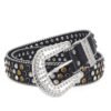 Men Women Alloy Belt Punk Rock Rivet Rhinestone | VaquitaRepublic