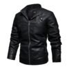 Men's PU leather and velvet patch coat | VaquitaRepublic