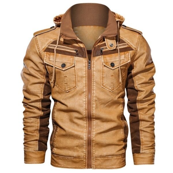 Men's locomotive leather Jacket | VaquitaRepublic