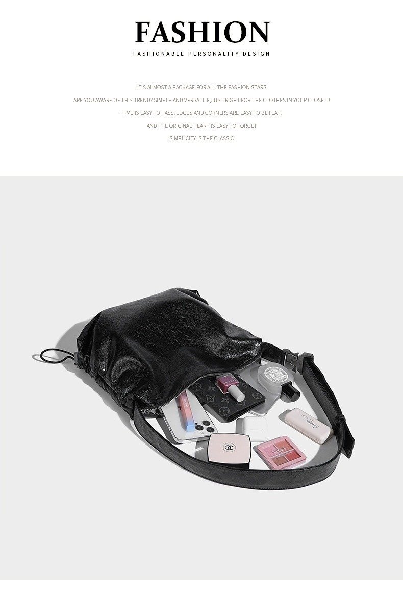 Large Capacity Special Design High Quality Pleated Shoulder Bag | VaquitaRepublic
