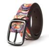 Pure Cowhide Printed Rainbow Graffiti Leather Decorative Belt | VaquitaRepublic