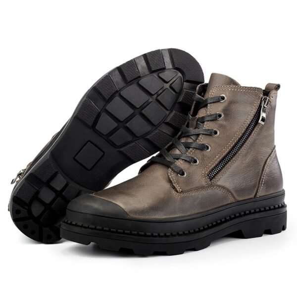 Winter leather Martin boots plus velvet non-slip breathable men's shoes | VaquitaRepublic