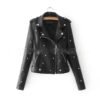 Women's leather jacket with rivet locomotive | VaquitaRepublic