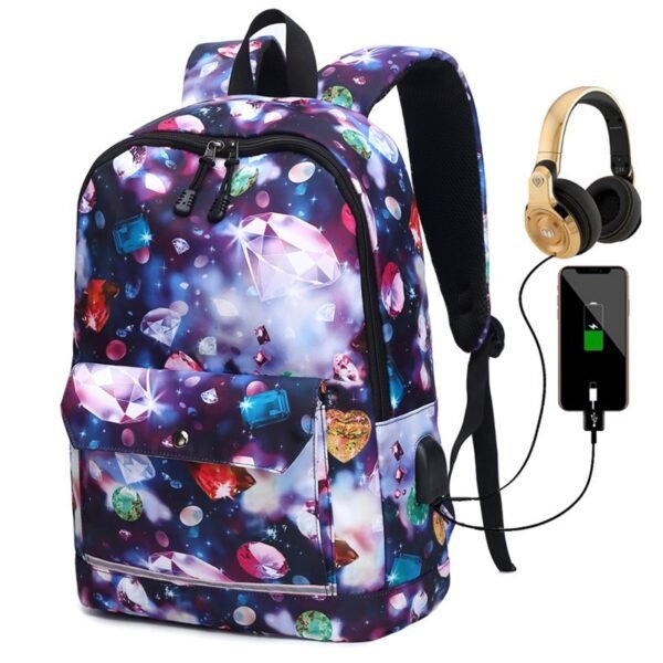 Female Computer Rechargeable Schoolbag Backpack | VaquitaRepublic