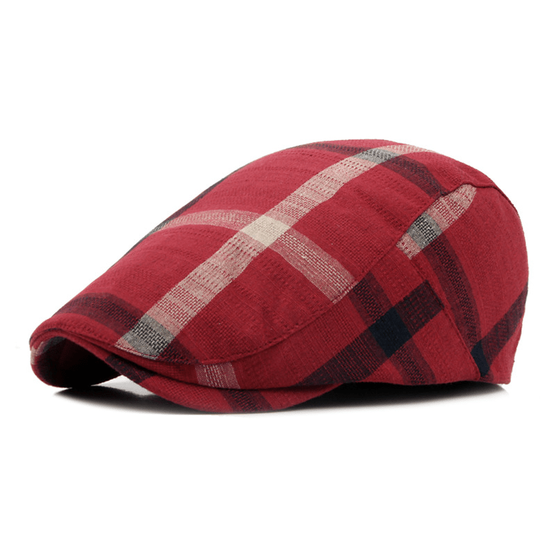 British Style Classic Retro Plaid Cap Men | ShopDecimals