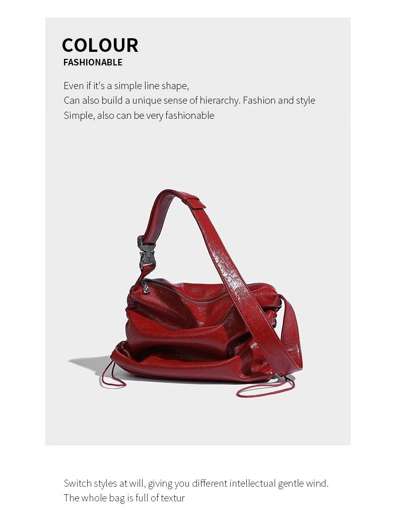 Large Capacity Special Design High Quality Pleated Shoulder Bag | VaquitaRepublic