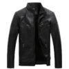 Men's plus velvet PU leather jacket | VaquitaRepublic