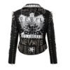 Punk Rock Windmill Graffiti Leather Jacket | VaquitaRepublic