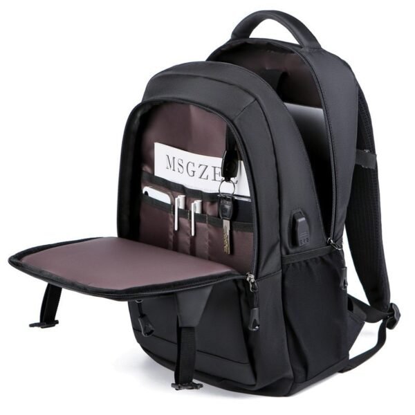 Fashion Men's Black Double-shoulder Backpack | VaquitaRepublic