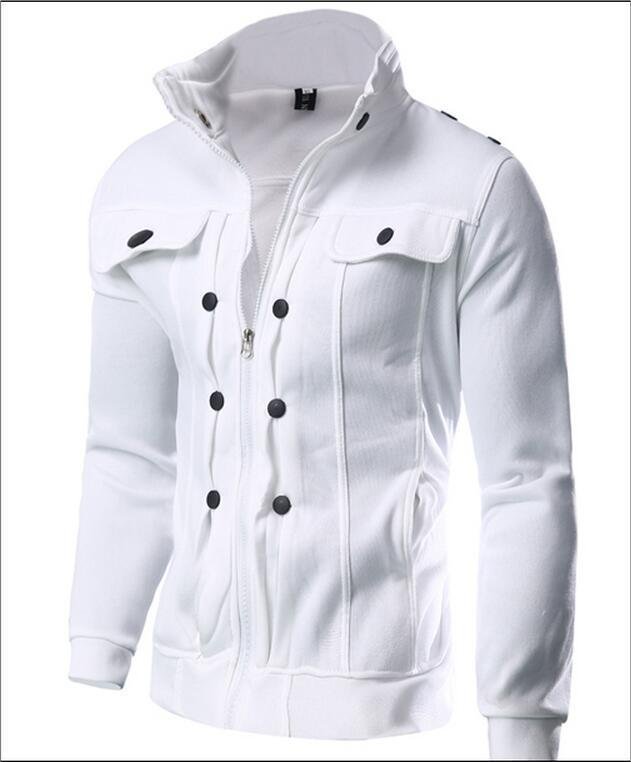 Men's Mock Neck Pleated Button Zipper Sweater Coat | VaquitaRepublic