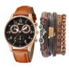 Watch Set Two-eye Belt Quartz Watch Bicycle Punk Bracelet | VaquitaRepublic