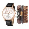 Watch Set Two-eye Belt Quartz Watch Bicycle Punk Bracelet | VaquitaRepublic