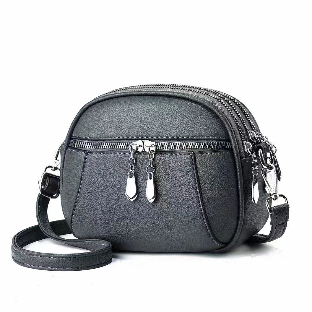 Solid Color Small Round Bag Fashion Multi-pocket Large Capacity Shoulder Crossbody Bags For Women Handbags | VaquitaRepublic