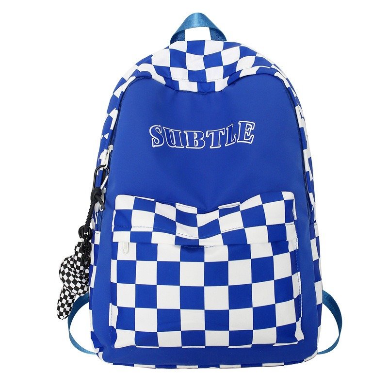 Ins Trendy Cool Plaid Student Backpack | VaquitaRepublic