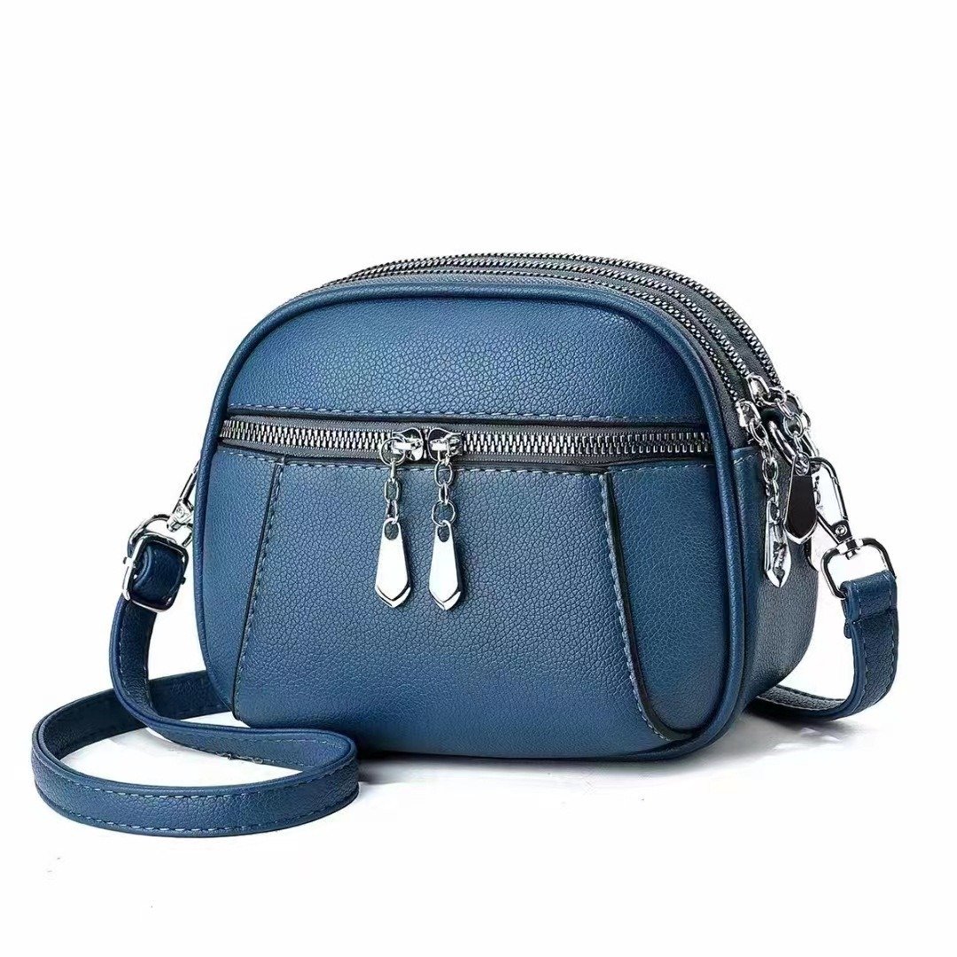 Solid Color Small Round Bag Fashion Multi-pocket Large Capacity Shoulder Crossbody Bags For Women Handbags | VaquitaRepublic