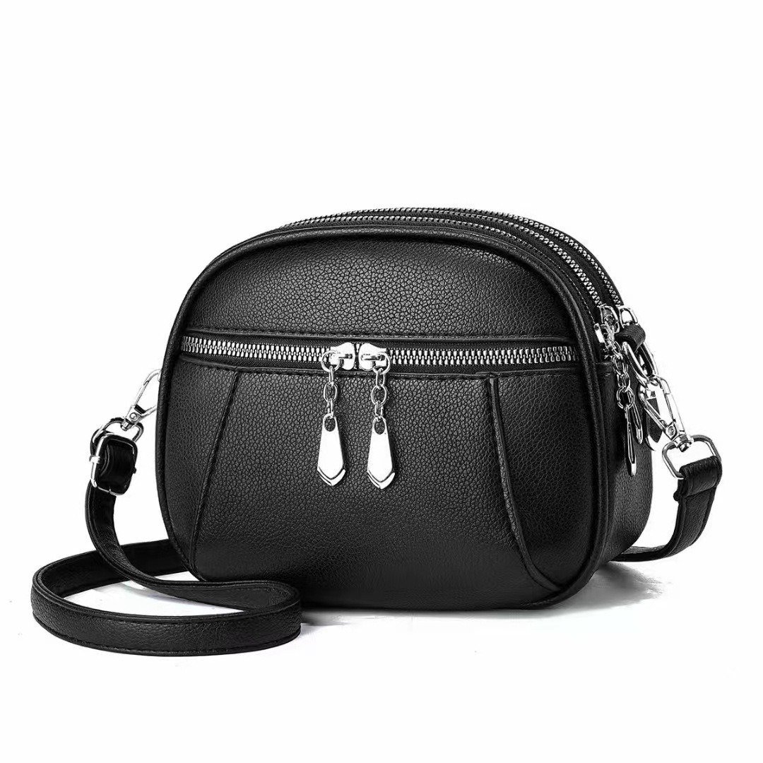 Solid Color Small Round Bag Fashion Multi-pocket Large Capacity Shoulder Crossbody Bags For Women Handbags | VaquitaRepublic