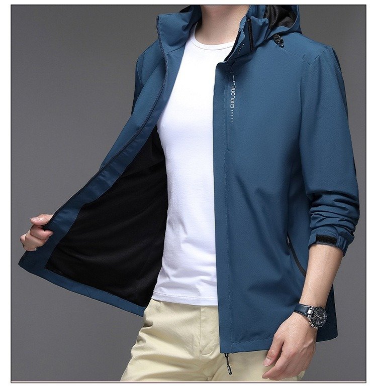 Solid Color Men's Casual Jacket With Business Hat | VaquitaRepublic