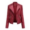 Women's Leather Jackets Women's Short Jackets Slim Thin Leather Jackets Ladies Motorcycle Suits | VaquitaRepublic