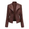 Women's Leather Jackets Women's Short Jackets Slim Thin Leather Jackets Ladies Motorcycle Suits | VaquitaRepublic