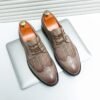 Men's Leather Shoes Breathable Business Formal Wear Round Toe | VaquitaRepublic