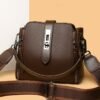 Soft Leather Bucket Large Capacity Handbag Crossbody Bag | VaquitaRepublic