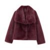 French Style Large Lapel Artificial Fur New Plush Coat | VaquitaRepublic