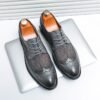 Men's Leather Shoes Breathable Business Formal Wear Round Toe | VaquitaRepublic