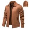 Fashion Lapel Zipper Jacket Autumn And Winter Solid Suede Coat Men's Clothing Outdoor | VaquitaRepublic