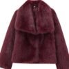 French Style Large Lapel Artificial Fur New Plush Coat | VaquitaRepublic