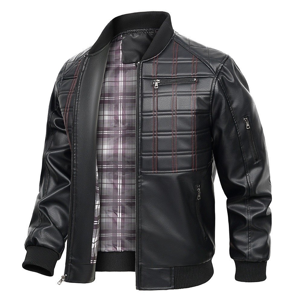 Men's Spring And Autumn New Leather Jacket | VaquitaRepublic