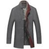 Men's Woolen Coat Thickened Scarf Collar Coat | VaquitaRepublic