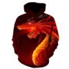 Men's Fashion Casual Animal Digital Print Hooded Sweatshirt | VaquitaRepublic