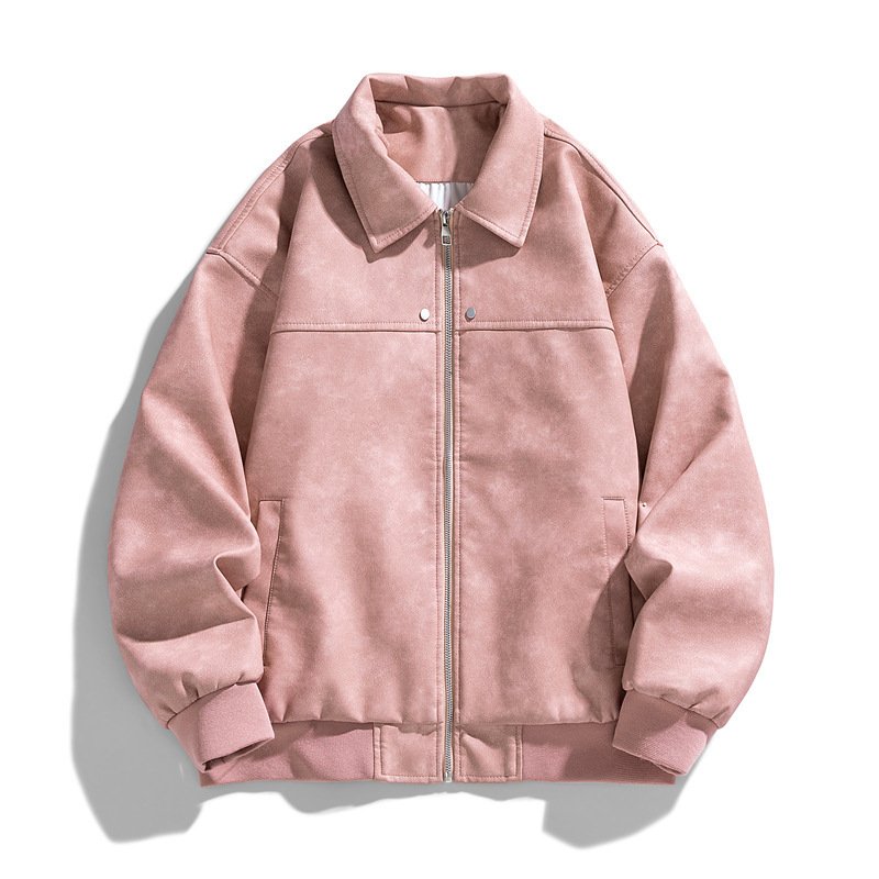 American Suede Fabric Jacket Retro Lapels Leather Coat | VaquitaRepublic