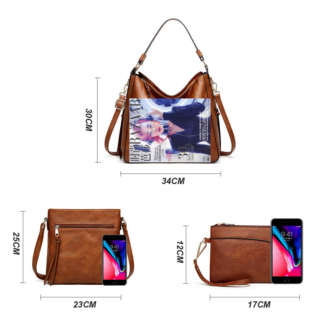 Large Capacity Tote Shoulder Bag Three-piece Set | VaquitaRepublic