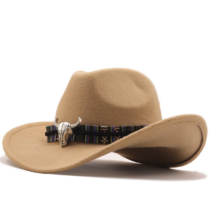 Western Denim Horn Woolen National Style Hat | VaquitaRepublic