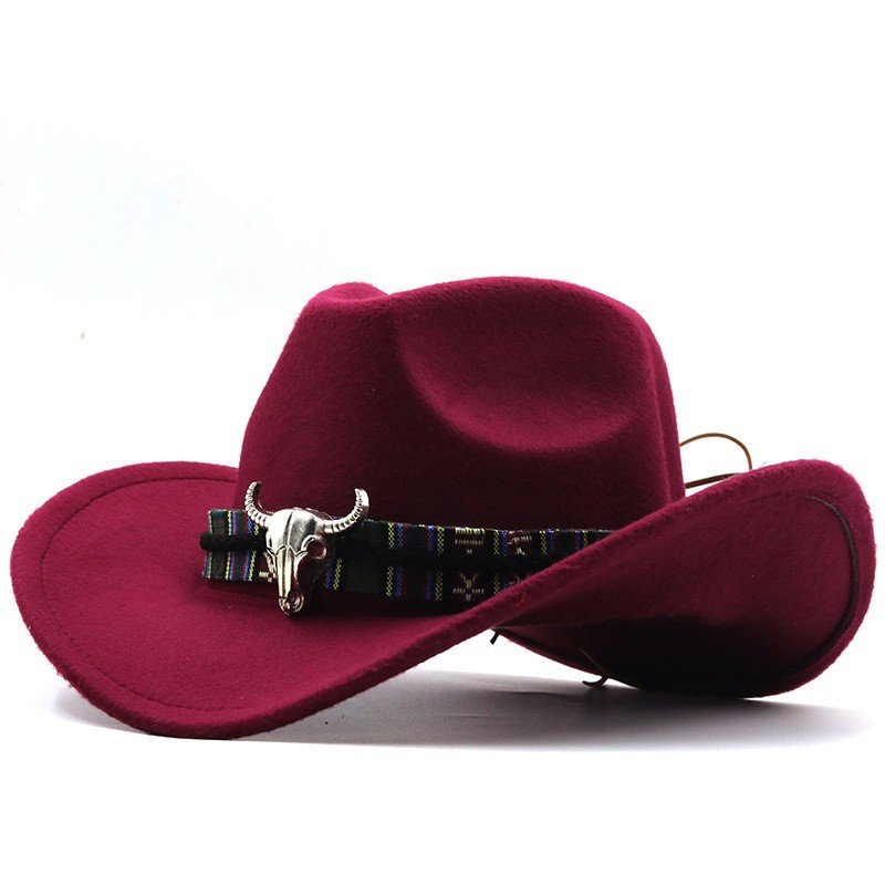 Western Denim Horn Woolen National Style Hat | VaquitaRepublic