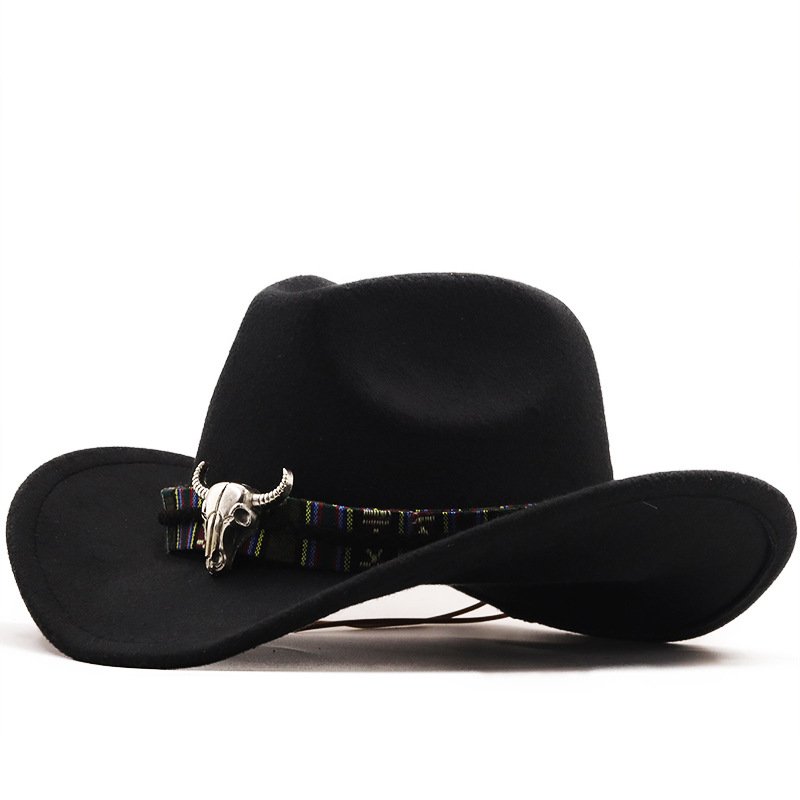 Western Denim Horn Woolen National Style Hat | VaquitaRepublic