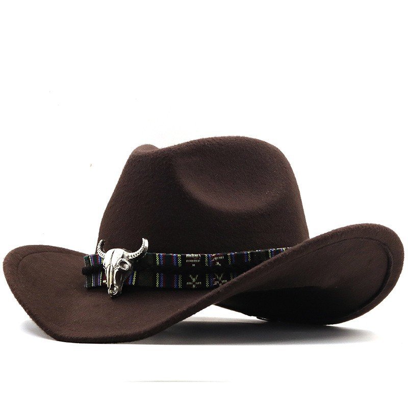 Western Denim Horn Woolen National Style Hat | VaquitaRepublic
