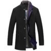 Men's Woolen Coat Thickened Scarf Collar Coat | VaquitaRepublic